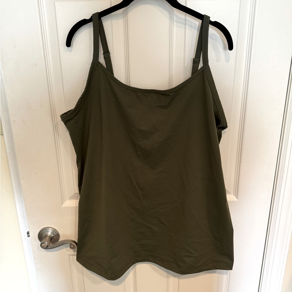 Active olive green tank